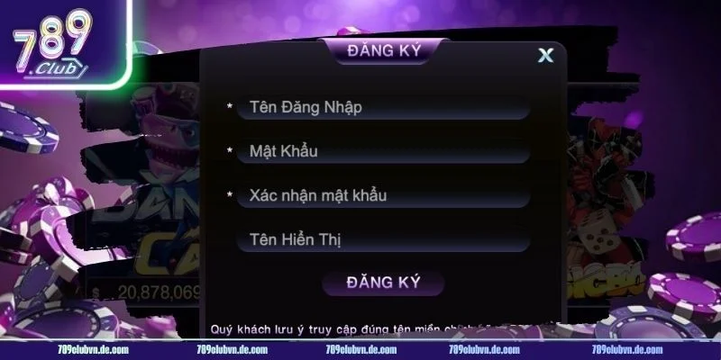 Hoàn tất thủ tục đăng ký siêu dễ dưới sự chỉ dẫn từ 789CLUB.