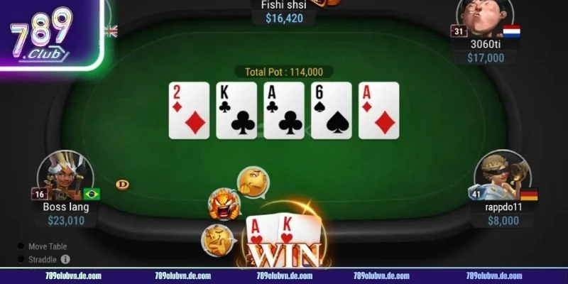 Ván cược Poker 789CLUB được chơi rất chuyên nghiệp.